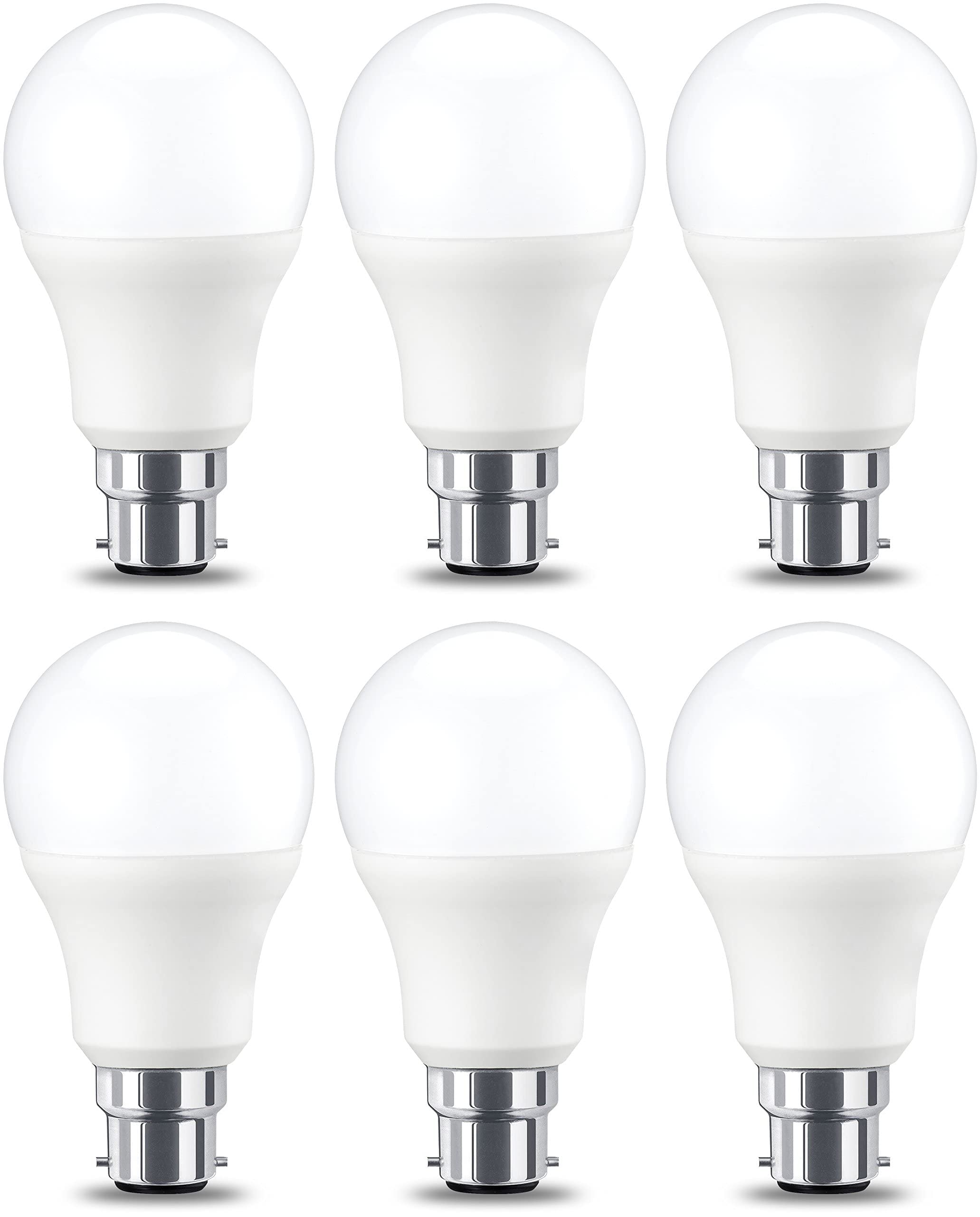 Amazon Basics LED E27 Edison Screw Bulb, 10W (Equivalent to 75W), Cool White, Non Dimmable - Pack of 6