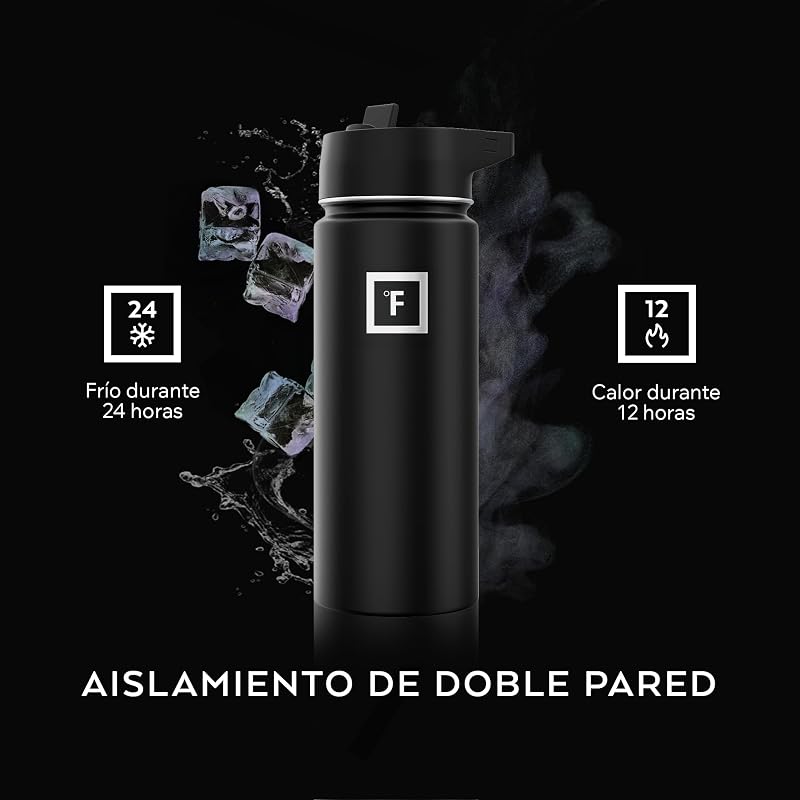 Garrafa de água em aço inoxidável com palha - 650/950/1200/1800 ml - Cantina de parede dupla isolada sem BPA - Garrafa térmica de água fria - garrafa térmica Ginásio Ginásio Caminhadas Crianças - Garrafa de água — foto 4 de 7