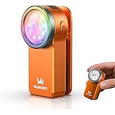 Wurkkos HD03 EDC Flashlight Rechargeable Clip-on Light, 680Lumens Mini Pocket Flashlight with RGB, Magnetic Small Flat Flashlight for Camping, Repairing, Signaling, Cycling (Orange)