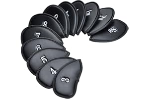 Golf Club Iron Head Covers, Songway 12pcs Golf Headcover Set, Thick Synthetic Leather Golf Iron Head Covers Set Fit All Brand
