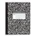 ROARING SPRING Hard Cover Composition Notebook, Black Marble Comp Book, 9.75″ x 7.5″, Unruled Blank Paper, 50 Sheets (100 Pages), Made in USA