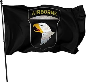 Ximengabc Army 101st Airborne Divisio 3x5 Foot Flag Outdoor 100% Single-Layer Translucent Polyester 3'x5' Ft Banner for Garden Home