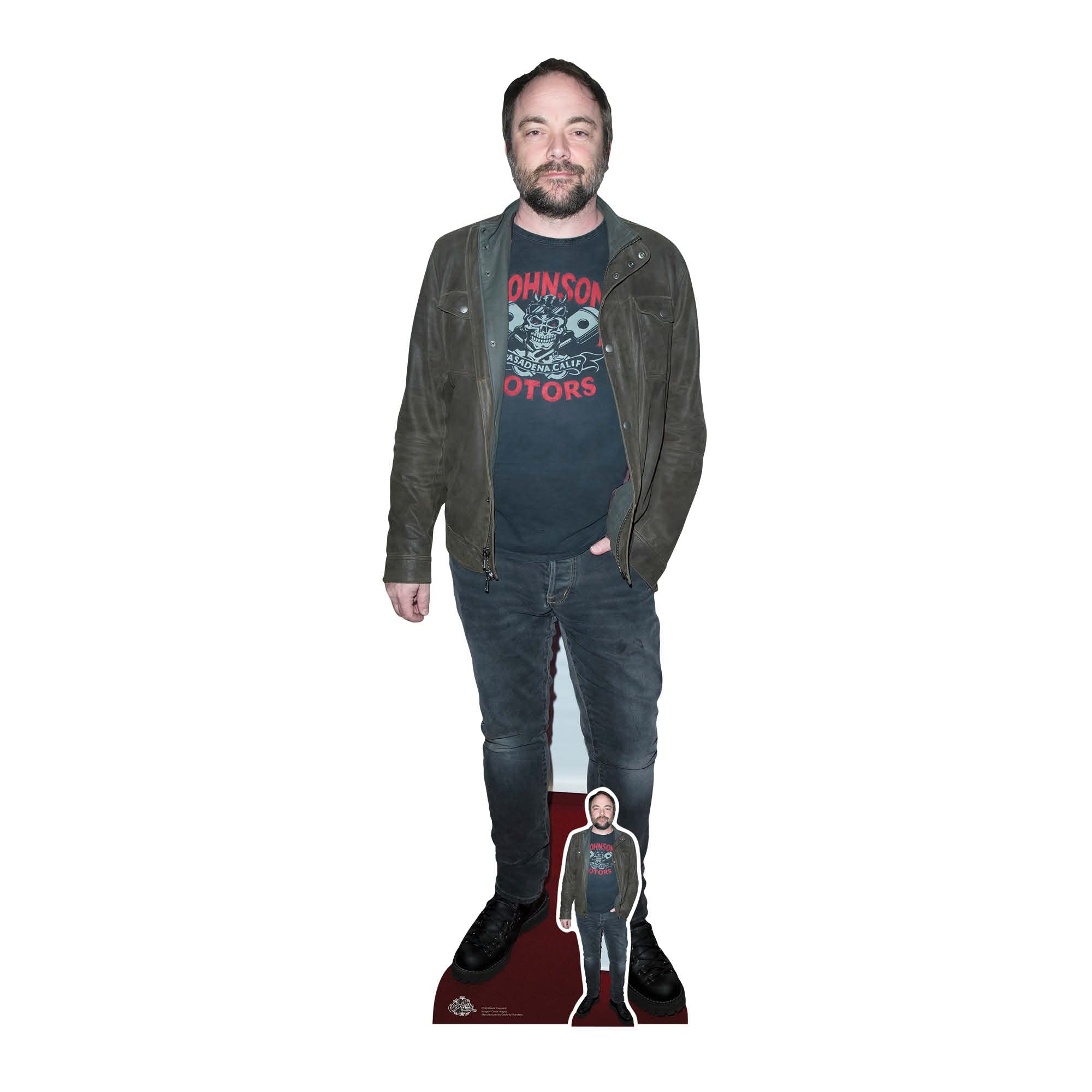 Star Cutouts CS934 Mark Sheppard Lifesize Cardboard Cutout with Mini – Supernatural & Sci-Fi Fan Display, Party Decoration & Collector Gift — image 1