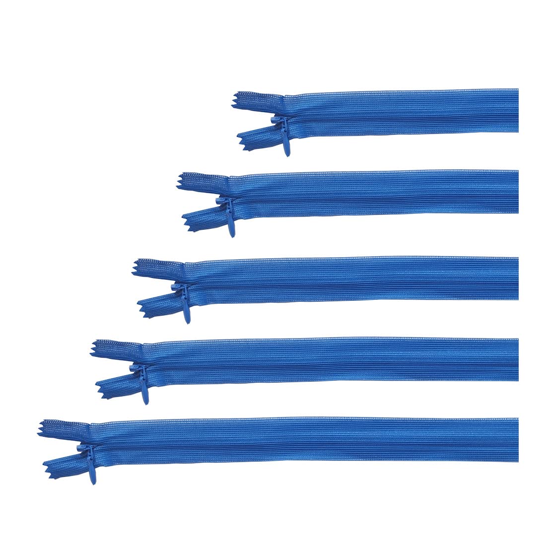 Invisible Zipper Closed, 5 Sizes and 20 Colors #3, Fine Zipper, Elegant and Discreet for Sewing on Clothes, Dresses, Skirts, Sewing Zipper, (Assorted 5 50 Units, 3232)