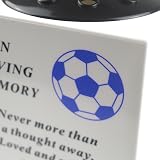 YöL Football Grave Side Vase Resin Rose Bowl Memorial with Lid Blue view 2