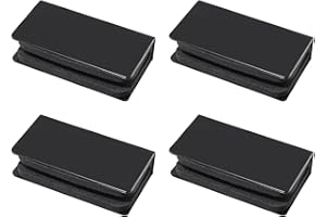 Aracombie Rectangular Glass Clamp，Black Strike Plate for Cabinet Glass Door Wardrobe，Used in Glass Clip for 3 to 6 mm Glass,Pack of 4