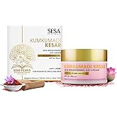 SESA 8% Kumkumadi Kesar Day Cream SPF 20 & PA++ Skin Brightening Ayurvedic Face Moisturizer Face Cream Sun Damage Hydrating with Saffron Lotus Sandalwood for Woman and Men, 50 gm or 1.69 oz
