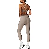 QBGJTD Womens Workout Sets Adjustable Straps Sports Bras and High Waist Leggings Sets Pilates 2 Piece Outfits for Women