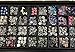 Set of 20 Pc 8mm Rhinestone Slide Charms - Heart, Star, Sports, Animal, Trendy, Any Numbers, Silver & Gold Letters