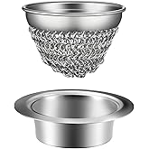 wokdada Kitchen Sink Strainer (1-Set Silver): with Adapter, Flexible Insert Chain Mesh Screen. 304 Stainless Steel, Clog-Free Catcher for Universal Sizes (Garbage Disposal)