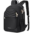 LIGHT FLIGHT Travel Backpack for Women, 15.6" Laptop Backpack with USB Charging Hole, Water Resistant, Large Capacity, Black Daypack for College, Work, Casual Computer Bags