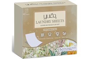 YUCO Laundry Sheets Detergent 80 Loads, Plastic Free Sheet No Plastic Jug Concentrated Eco Sheets Laundry Detergent Hypoallergenic, Amber Sandalwood Scent