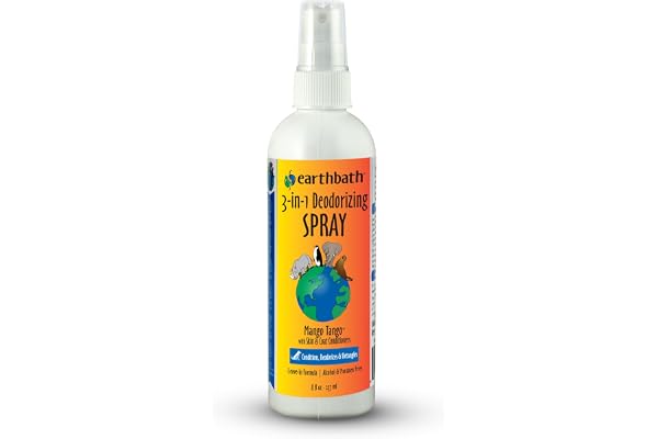 earthbath Mango Tango 3-in-1 Dog & Puppy Deodorizing Spritz, 8 Oz (2 Pack) | Dog Odor Eliminator for Strong Odor, Made in USA