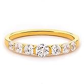 STORYJEWELLERY Wedding Rings for Women, Wedding Bands for Women, Promise Rings for Her, Gold Plated Engagement Ring, Cubic Zirconia Travel Ring, Gifts for Her