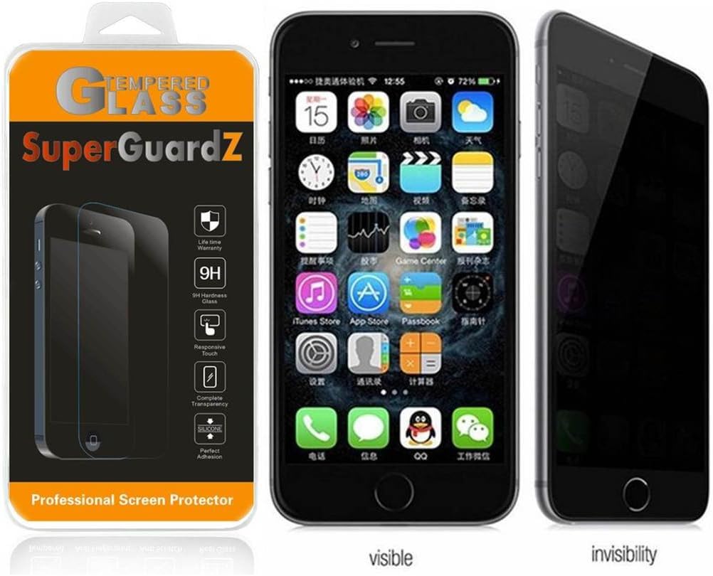 [2-Pack] For iPhone 7 Plus 5.5" - SuperGuardZ Privacy Anti-Spy Tempered Glass Screen Protector, 9H, 0.3mm, 2.5D Round Edge, Anti-Scratch, Anti-Bubble