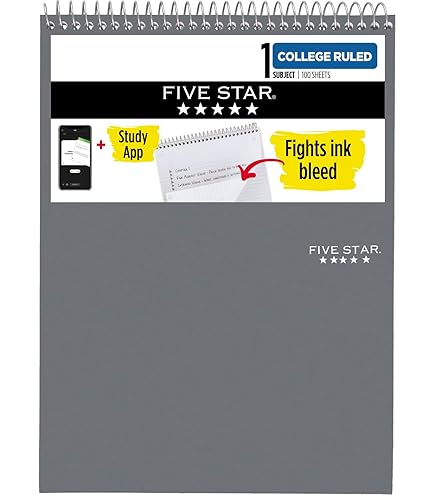 *୨୧⑅満月୨୧⑅* Amazon.com: Five Star Spiral Notebooks + Study App, 3 Pack