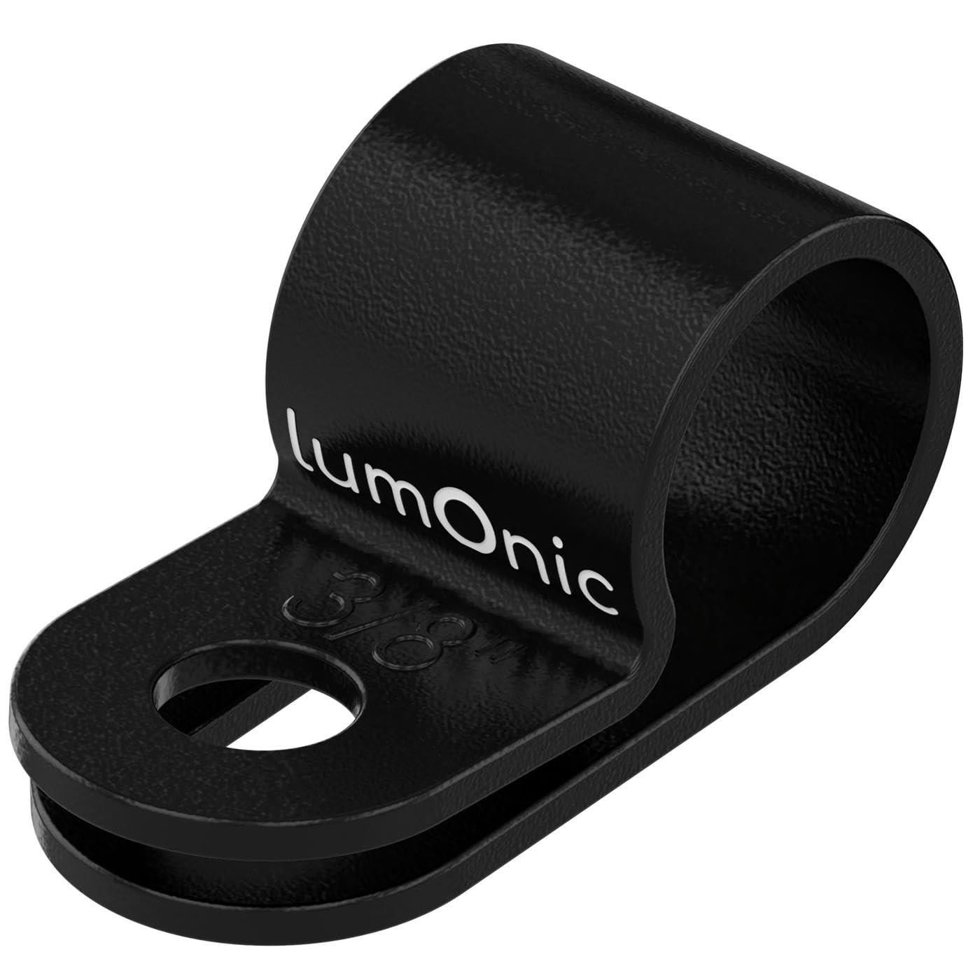 Lumonic 100x P-Clip Cable Management for 9mm, Black Nylon Cable Clamps