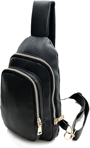 Amazon ボディバッグ カジュアルバッグ メンズ レディース ユニセックス 男女兼用 きれいめ おしゃれ カバン 男性用 女性用 バック 鞄 かばん Puレザー 黒 合成皮革 Y 1708 ブラック Other Brand その他ブランド シューズ バッグ