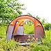 Bravindew Tent for Camping Instant Fast Pitch Pop Up Tent with Skywindow-Durable Portable Easy Up Shelter with 12 Stakes & Carrying Bag, Ideal for Family Camping (Orange) (5-6 Person) (Orange)
