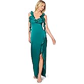 Adrianna Papell Womens Stretch Satin Long Dress