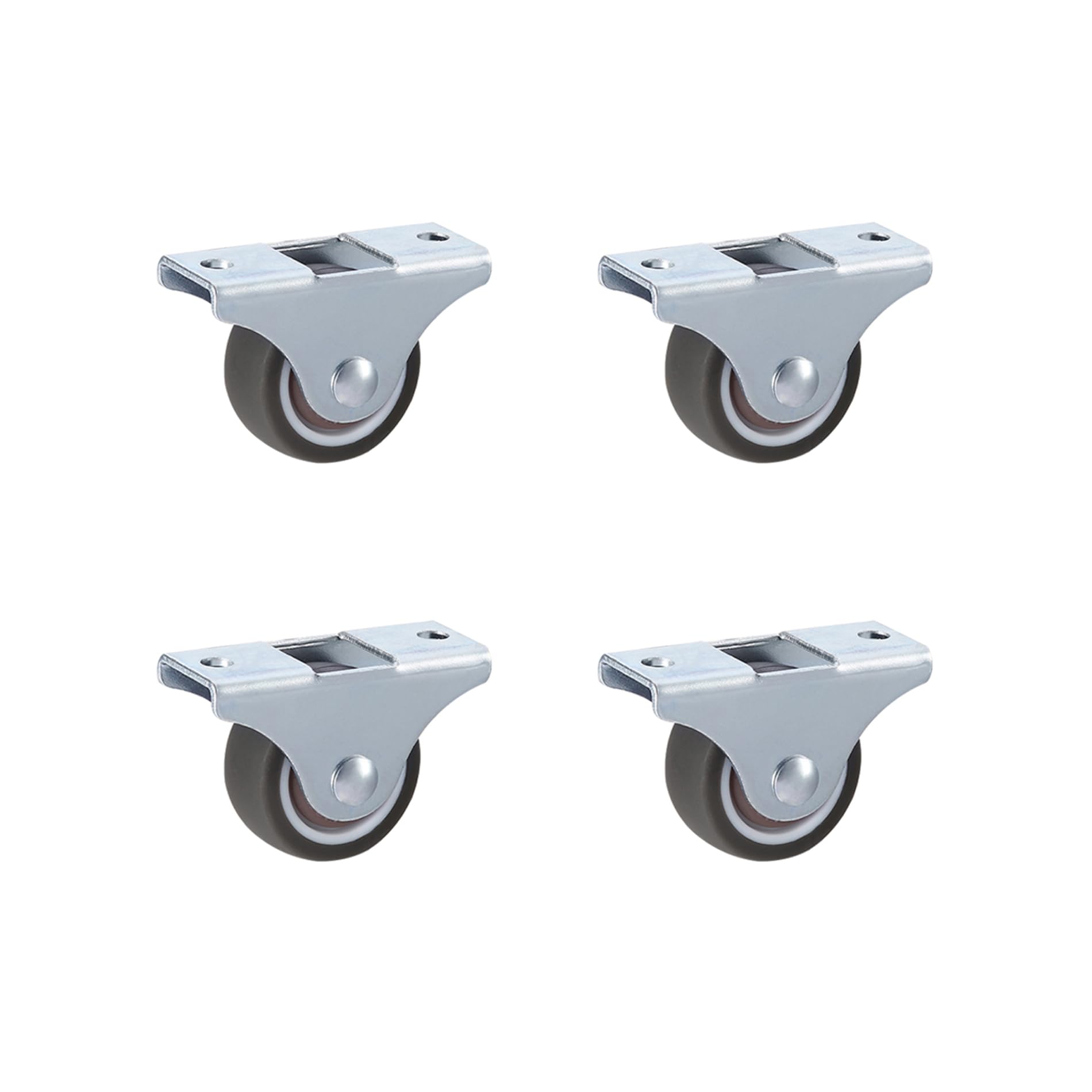LIKERAINY Silent TPR Castors Ø 32 x 13 mm with Plate Fixing Rubber Wheels without Brake Replacement for Mobile Furniture Chest Caster Wheels Loading Capability 60kg Pack of 4 pcs