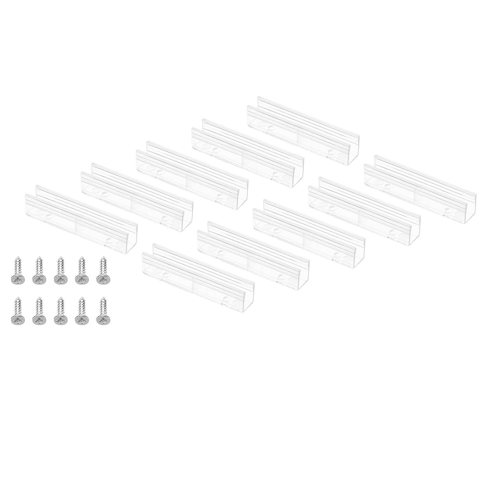 PATIKIL LED Strip Light Clips, 30 Pack Mounting Bracket Fixing Clips Plastic Clamp Holders with Screws for 8x16mm Neon RGB Light Cable Ribbon, Clear