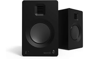 Kanto TUK Powered Speaker with Headphone Out | Built-in USB DAC | Dedicated RCA with Phono Pre-amp | Bluetooth | AMT Tweeter | 5.25" Driver | Pair | Matte Black