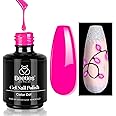Beetles Neon Pink Gel Nail Polish 15ml 0.5oz Glow in the Dark Pink Halloween Gel Polish Soak Off Uv LED Nail Lamp Nail Art Manicure Salon DIY Home for Women Girls