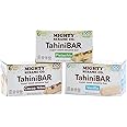 Mighty Sesame TahiniBars, Variety Pack (18 Bars) | 6 Pistachio - 6 Vanilla - 6 Cocoa Nibs | 100 Calorie Mini Halva Bars | Individually Wrapped
