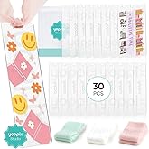 YOPPIX 6x2” Acrylic Bookmark Blanks- 30 Pieces Acrylic Bookmark Kit with 30 Pcs Ribbon for Reading Lovers DIY Crafts Hanging Tag Gifts Tag Price Tags, Graduation Back to School Gifts(Rectangle)