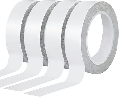 YISUMEI Double Sided Tape 1 Inch 25 mm x 25 m 4 Rolls Craft Adhesive