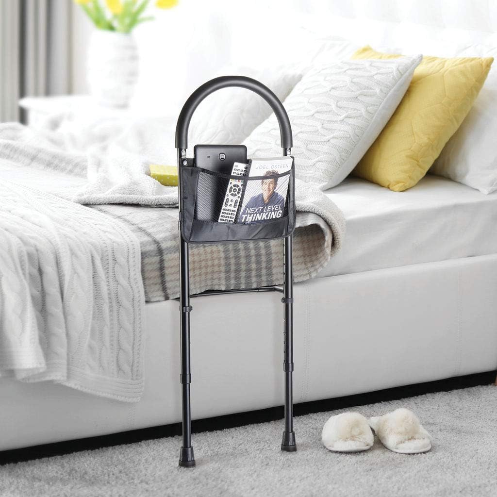 Bed Assist Rail with Adjustable Heights - Bed Assist bar with Storage Pocket - Bed Rails for Seniors with Hand Assistant bar - Easy to get in or Out of Bed Safely with Floor Support - by Medical king: Kitchen & Dining