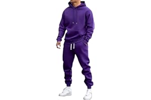 Hoodie and Sweatpants Set for Men Mens Fleece Hooded 2 Piece Tracksuit Warm Zip Up Hoodie and Sweatpants Athletic Outfit