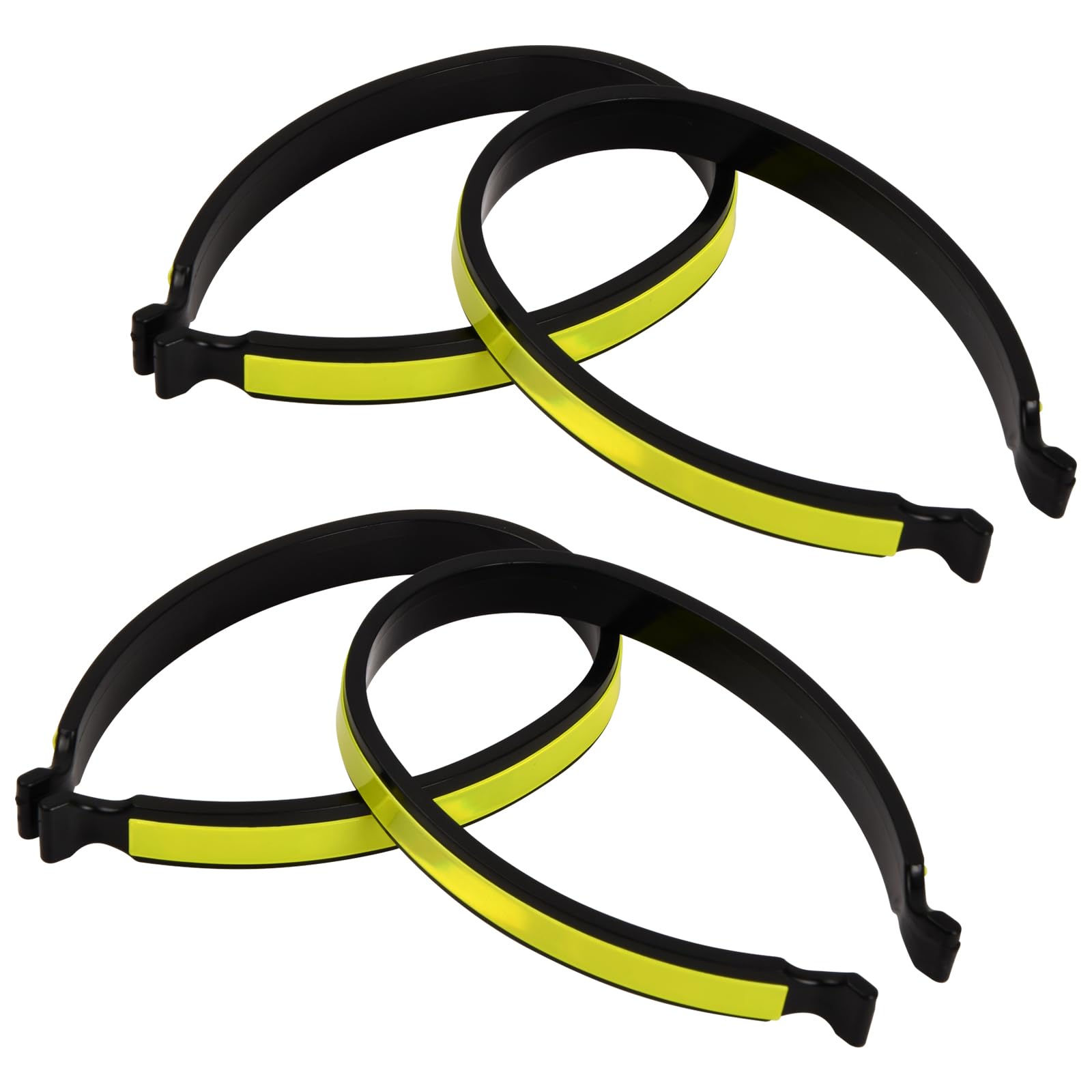 4pcs ABS Bicycle Reflective Pants Clips Cycling Trouser Wrap Clips High Reflective Pant Leg Cuff Clips Plastic Trouser Rings for Cycling Night Reflective Clips for Cycling Equipment Cycling Equipment
