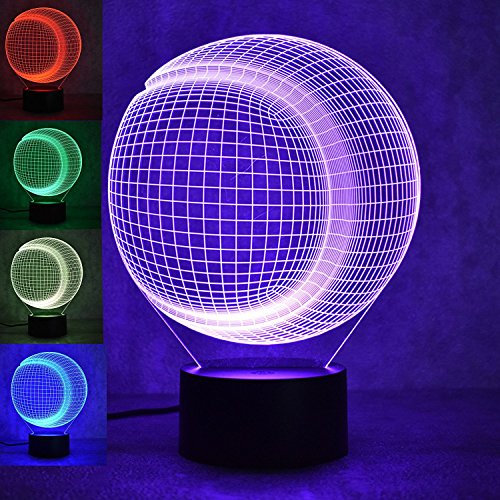 3D Baseball Softball Night Light Table Desk Optical Illusion Lamps 7 Color Changing Lights LED Table Lamp Xmas Home Love Brithday Children Kids Decor Toy Gift