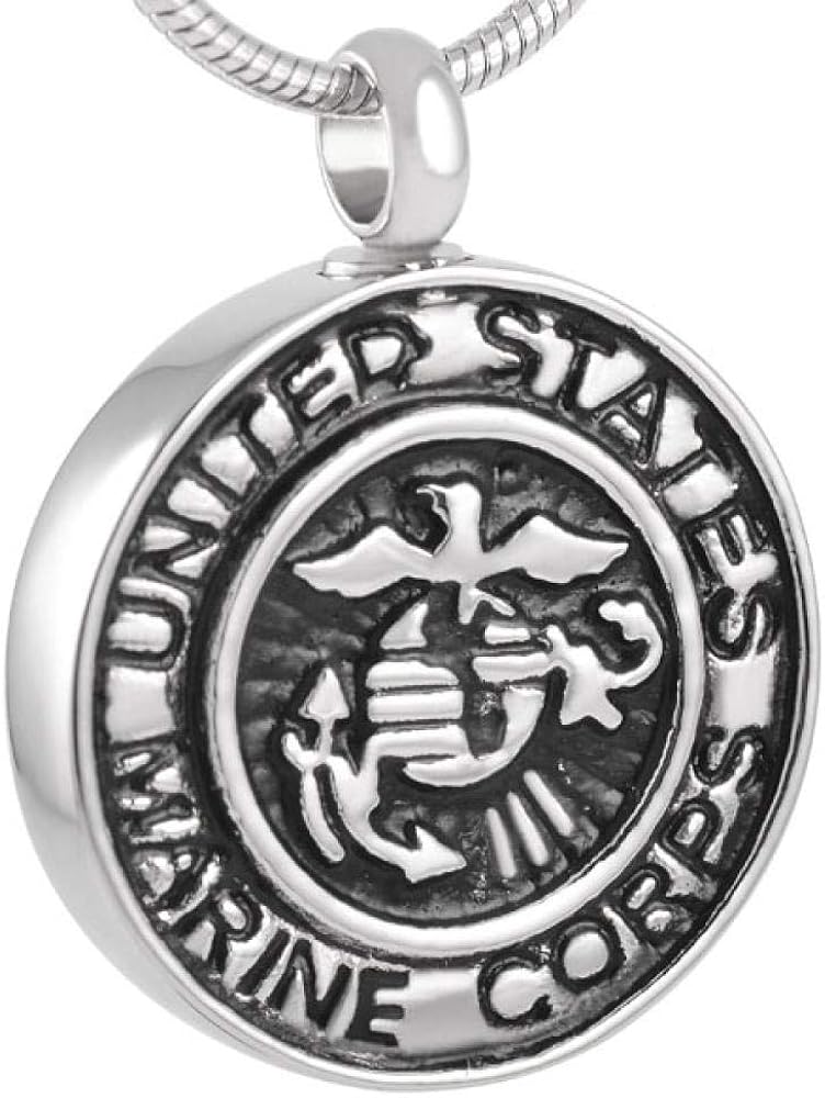 WANFJ Ashes Necklace United States Marine Corps Keepsake