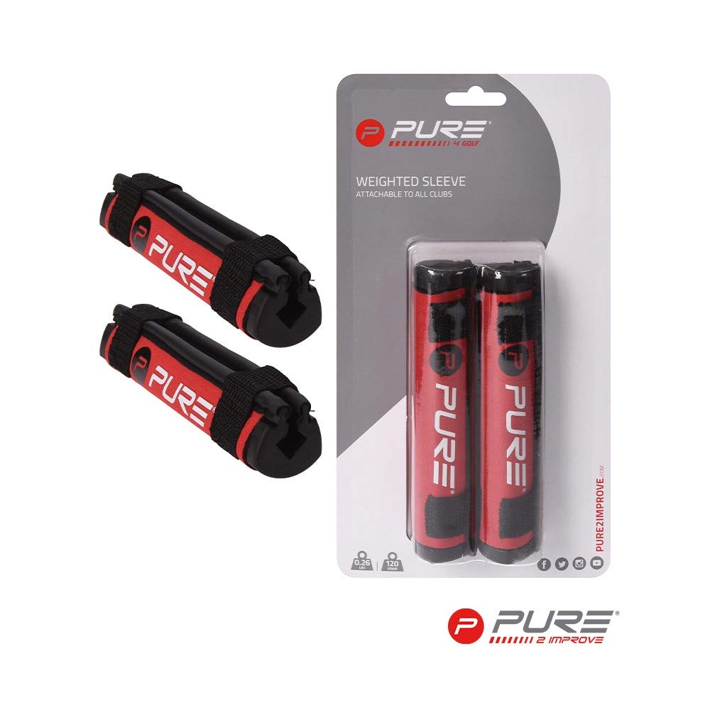 Pure2Improve Unisex Pure 2 Improve - Weighted Sleeve Training Aid Golf Speed Weights, Red Black