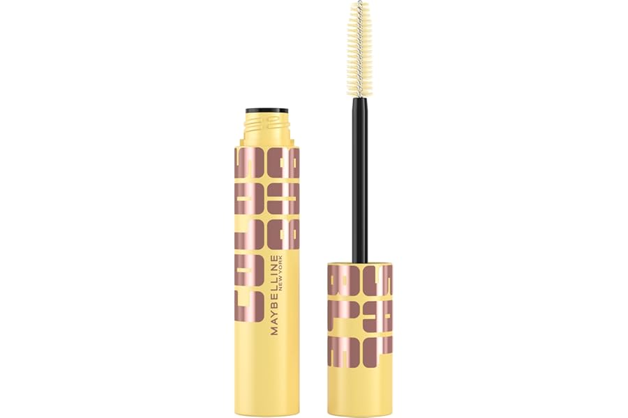 Maybelline The Colossal Bubble Washable Mascara, Buildable Mascara Volume and Length Formula for Bold, Separated Lashes, Blackest Black, 1 Count