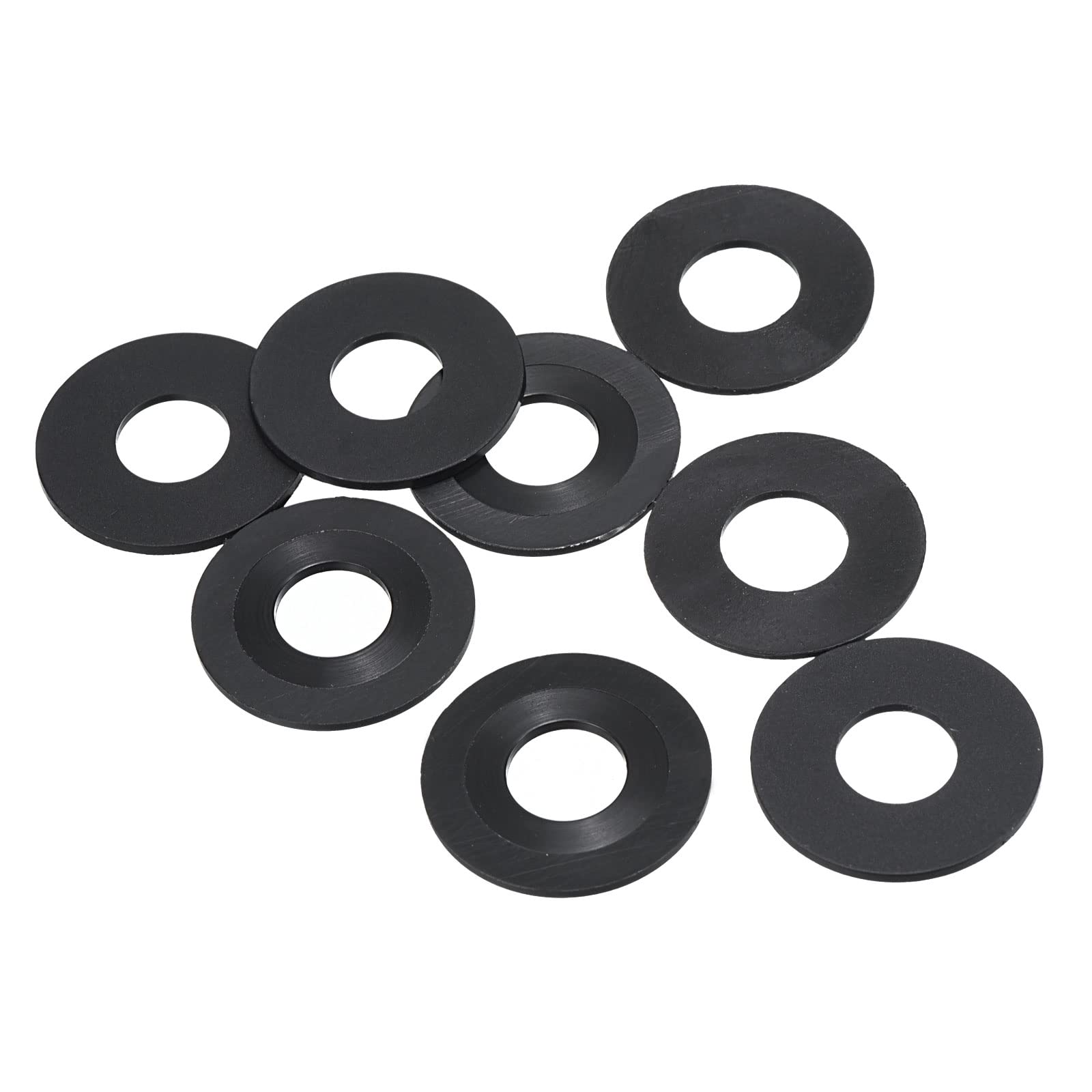 PATIKIL M12 Nylon Flat Washer, 8 Pack 12mm ID 30mm OD 1.5mm Thick Sealing Spacer Gasket Ring for Faucet Pipe Water Hose Fastener Bolt, Black — image 1