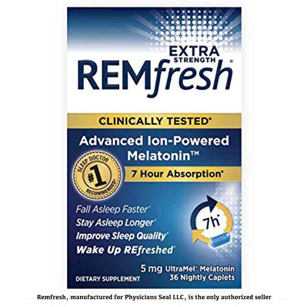 REMfresh Extra Strength 5mg Melatonin Sleep Aid Supplement, 36 Nightly