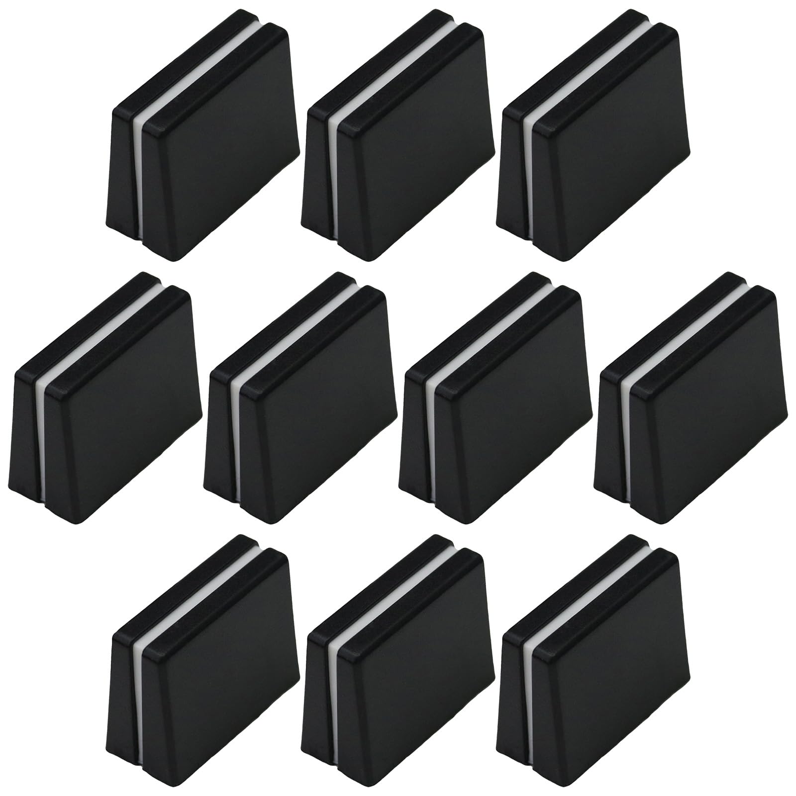 4mm Colour Body Wide Fader/Linear Slider/Cross Fader Caps For DJ Mixer (Black)