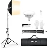 EMART Softbox Lighting Kit 135W 16"x16" Softbox for Photography Light 1Pack | 3000K-6500K LED Bulbs with Remote, 65" Tripod, Professional Photography Lighting for Studio Lights, Portrait, Video Recording