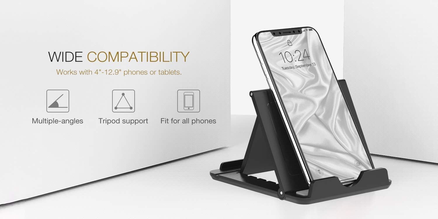 MoKo Universal Adjustable Stand for iPad 10.2/11/12.9, iPhone 14/14 Pro/14 Pro Max/13/12/11, iPhone SE, iPad Mini 6/5, Air 5/4/3 - Image 3
