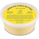Jersey Botanical Raw African Shea Butter, Ivory, Unrefined, 8 oz | 100% Pure &amp; Unrefined Imported from Ghana Naturally Rich in Fatty Acids For Skin, Hair &amp; DIY Soft Creamy Texture