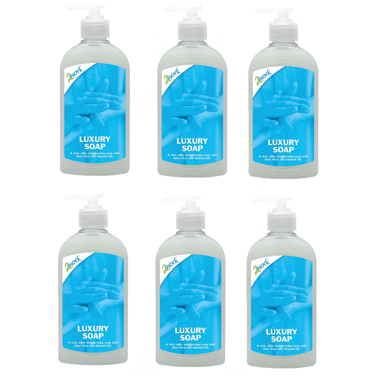 2Work Luxury Pearl Hand Soap, 300 ml (Pack of 6)