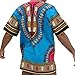 RaanPahMuang Unisex African Bright Dashiki Cotton Shirt Variety Colors, XX-Large, Azure Blue