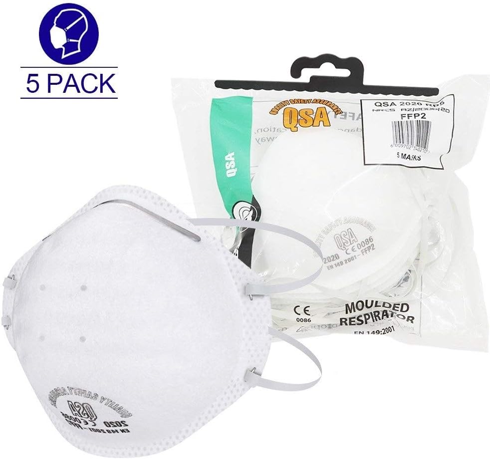 Protective Mask N95 Mask, FFP2 Filter 98% Bacteria PM2.5 Protection KN95 Mask Dust-proof Breathable Anti-fog Formaldehyde Mask Dust Pollution Mask Unisex Mask (5 Pack)