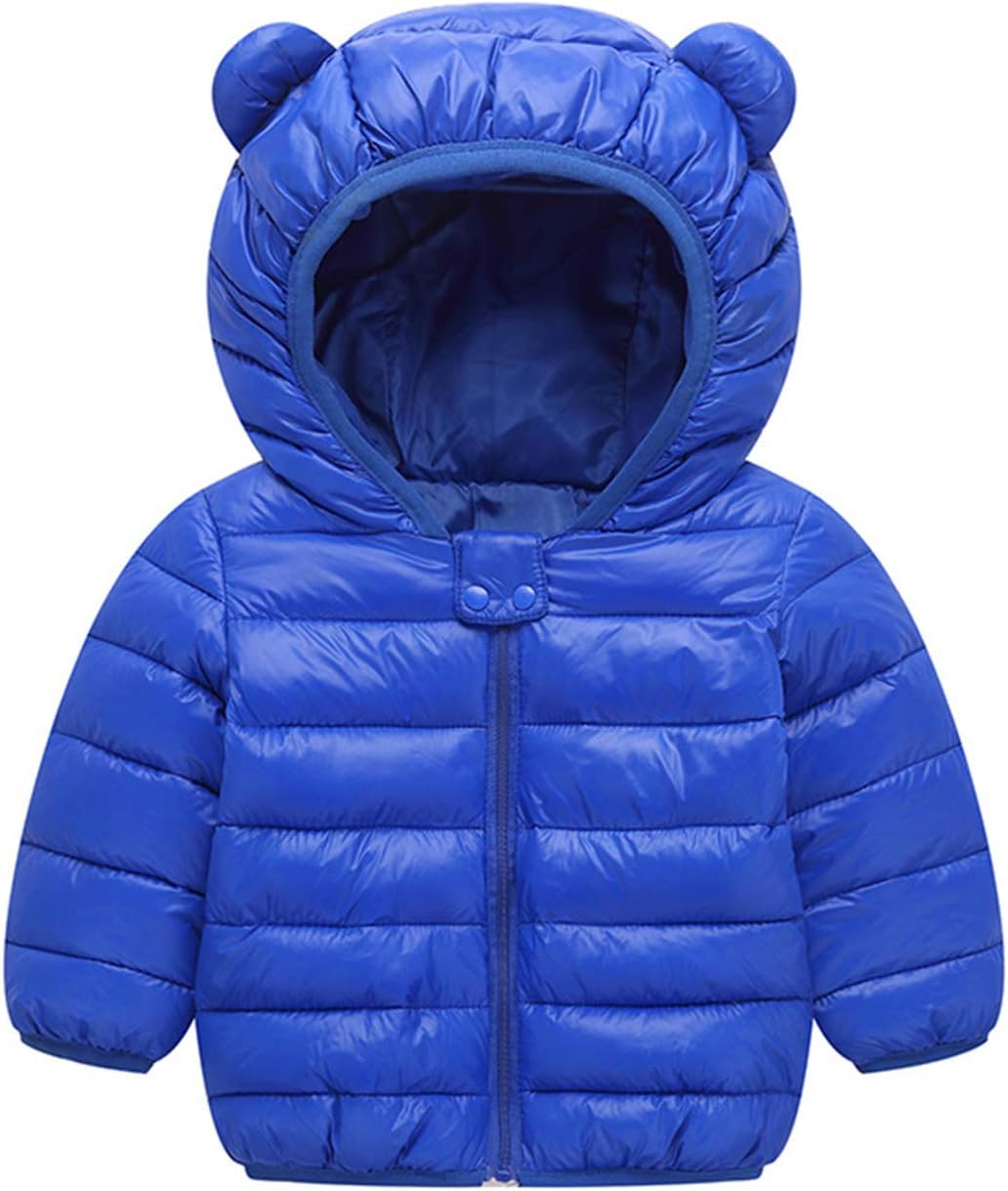 BSC007 Baby Boys Girls Winter Coats Hoods Light Puffer Down Jacket Outwear Blue