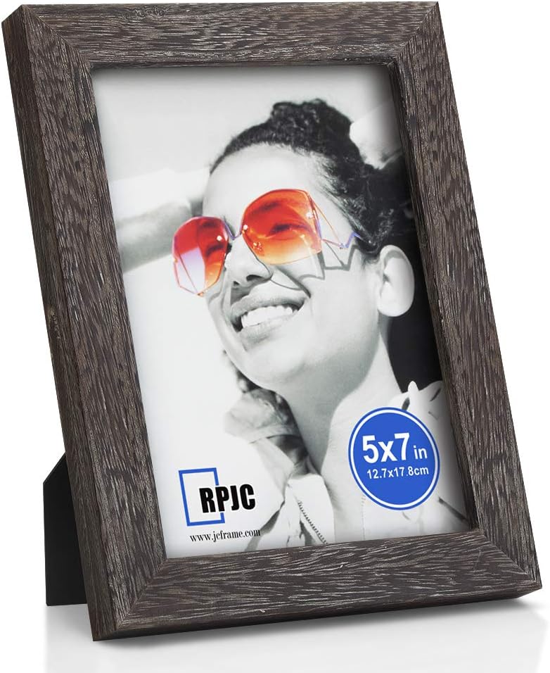 Photo Albums, Frames & Accessories - RPJC 5x7 Picture Frames Made of Solid Wood High Definition Glass for Table Top Display and Wall Mounting Photo Frame
