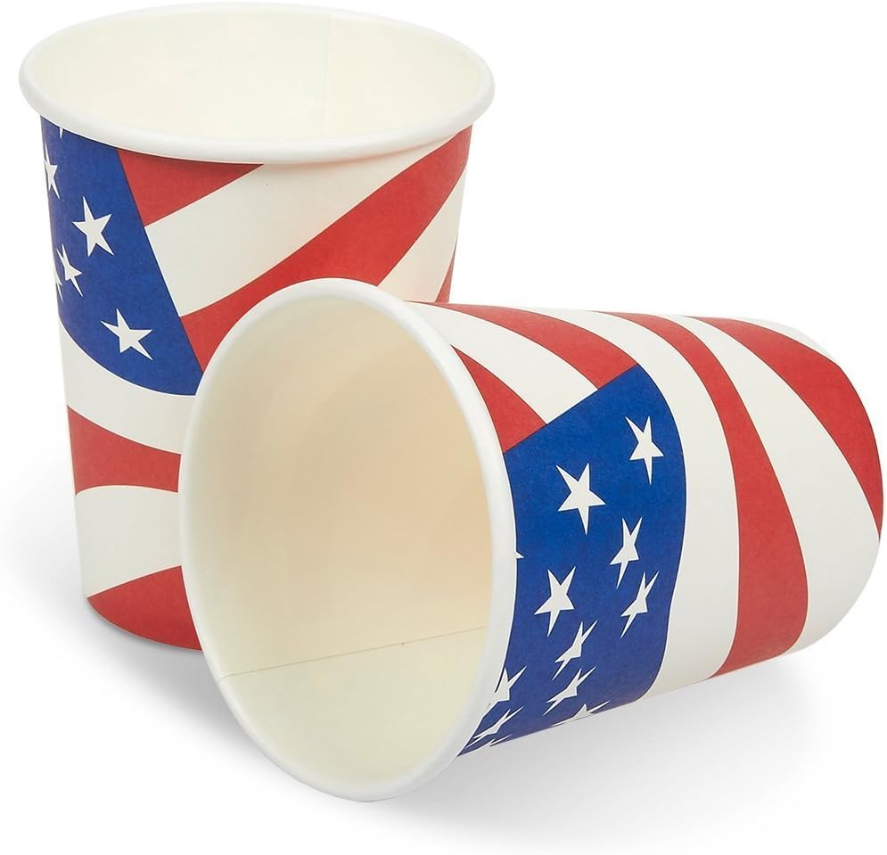 American Flag Party Bundle, Includes Paper Plates, Napkins, Cups and Cutlery (Serves 24, 144 Total Pieces): Toys & Games